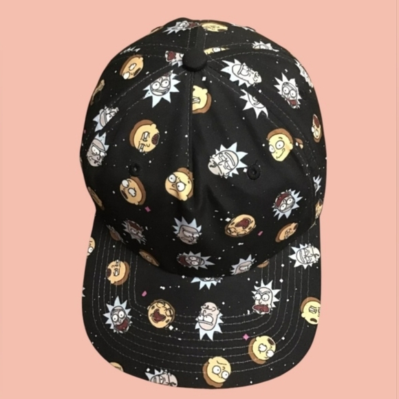 RICK AND MORTY ADULT SWIM CARTOON BIOWORLD SNAPBACK FLAT BILL CAP & LANYARD - Picture 4 of 12